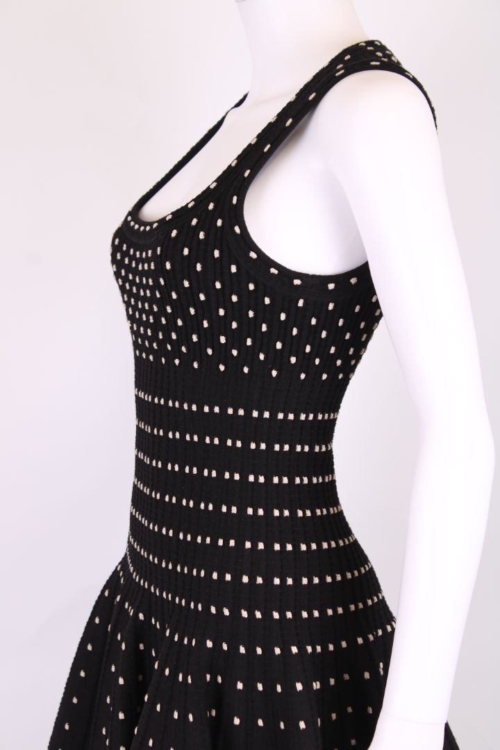 Alaia S/S Polka Dot Dress Black/ Champagne 12