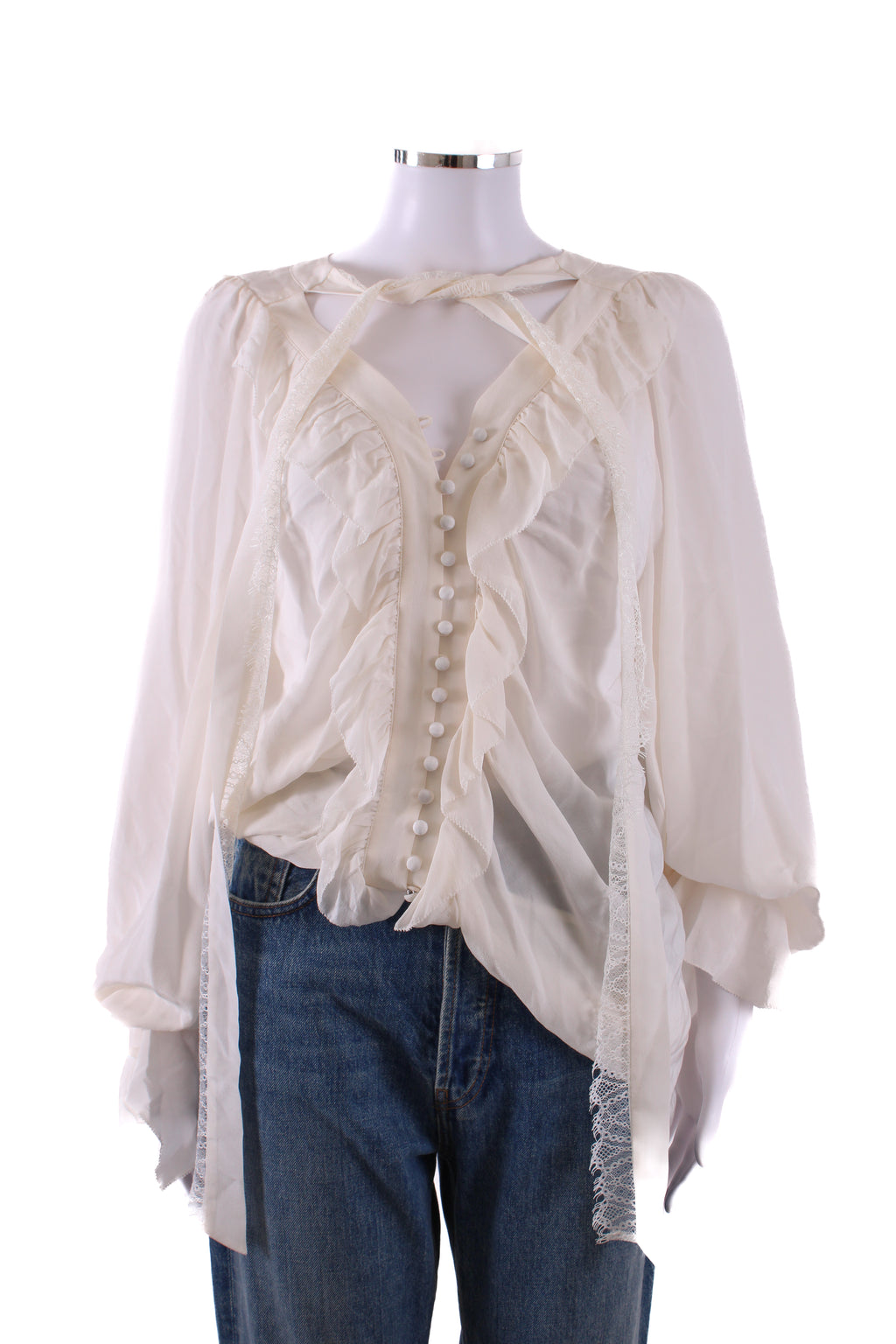 The Kooples Lace Blouse Off-White M