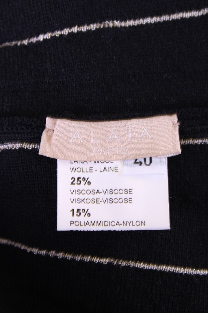 Alaia S/S Polka Dot Dress Black/ Champagne 12