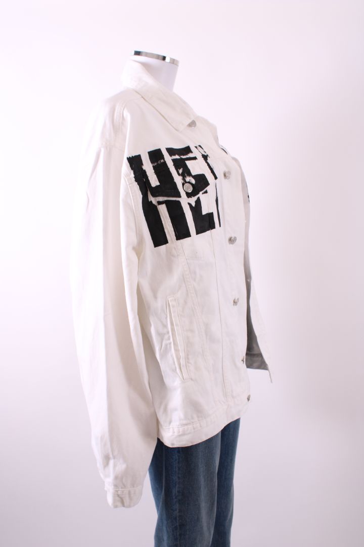 Katherine Hamnet London Help Denim Jacket White/Black S