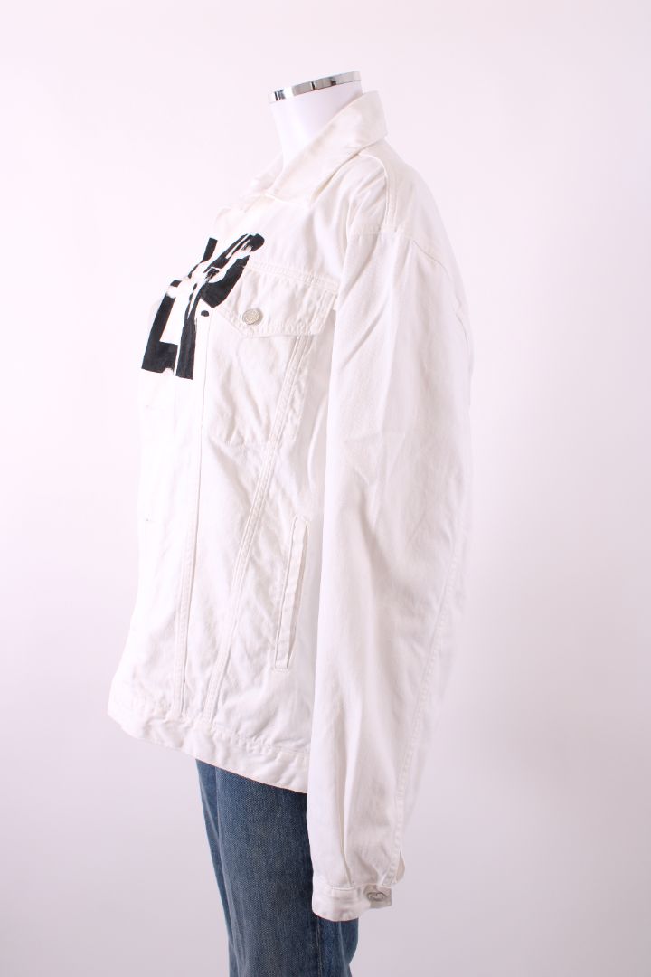 Katherine Hamnet London Help Denim Jacket White/Black S