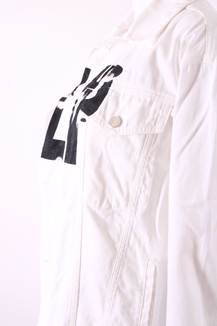 Katherine Hamnet London Help Denim Jacket White/Black S
