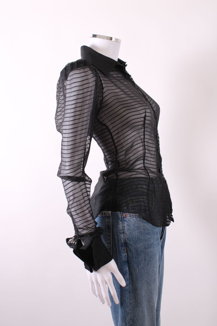 Stella McCartney L/S Sheer Blouse Black 8