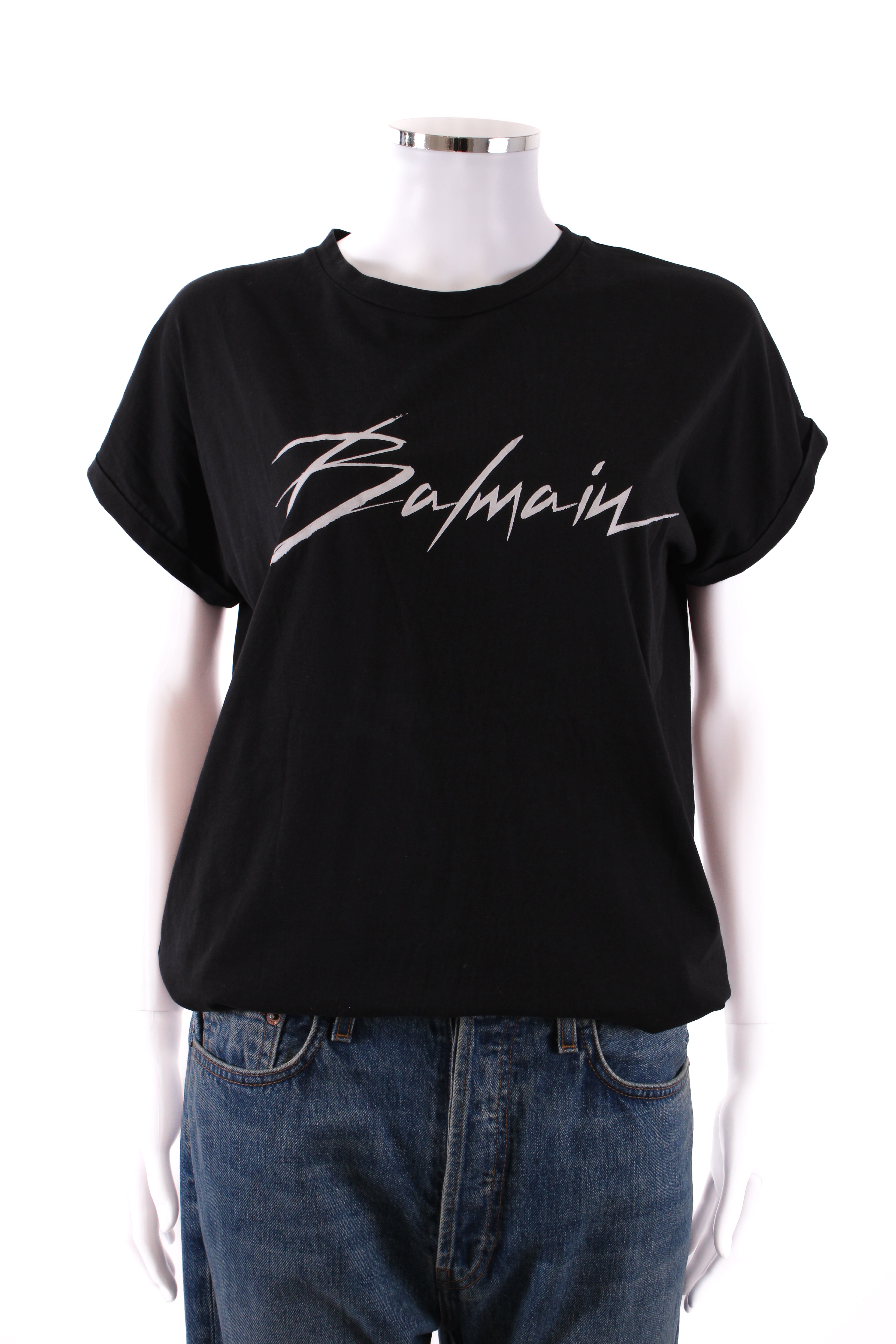 Balmain T-shirt logo Black /white writing M