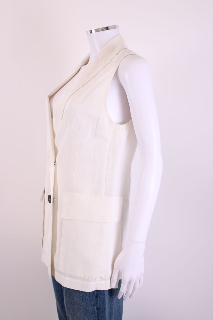 Roberto Collina Double Breasted Waist Coat Cream XS