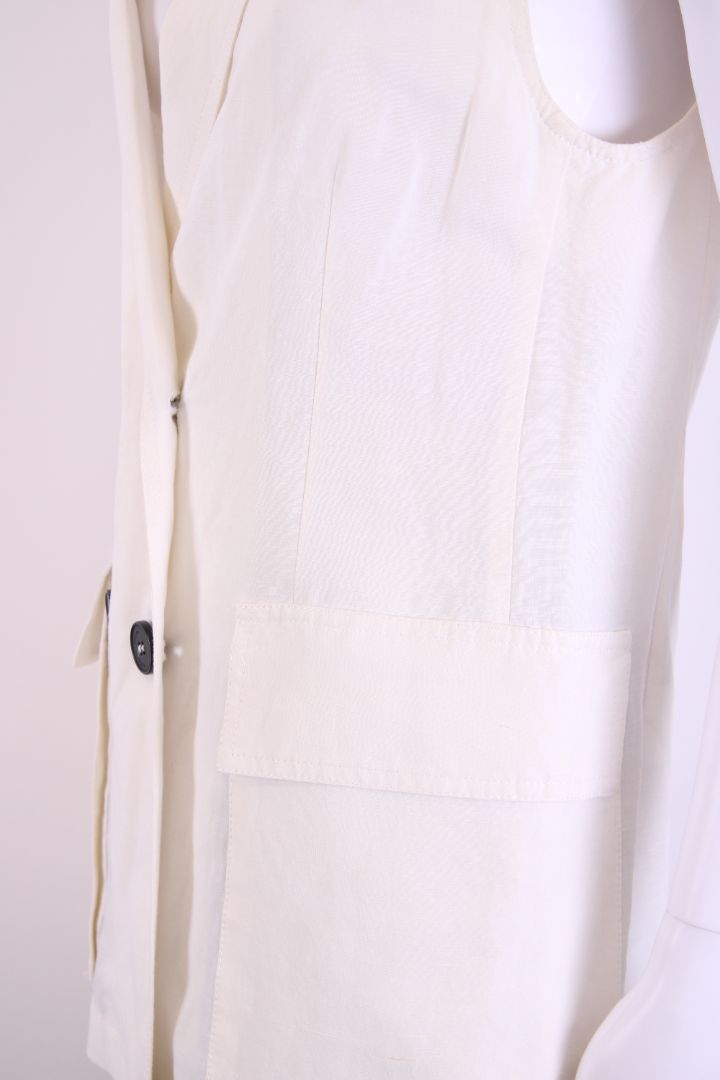 Roberto Collina Double Breasted Waist Coat Cream XS