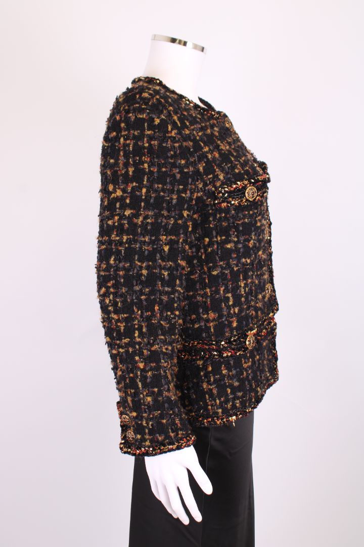 Chanel Jacket Black Embellished 40