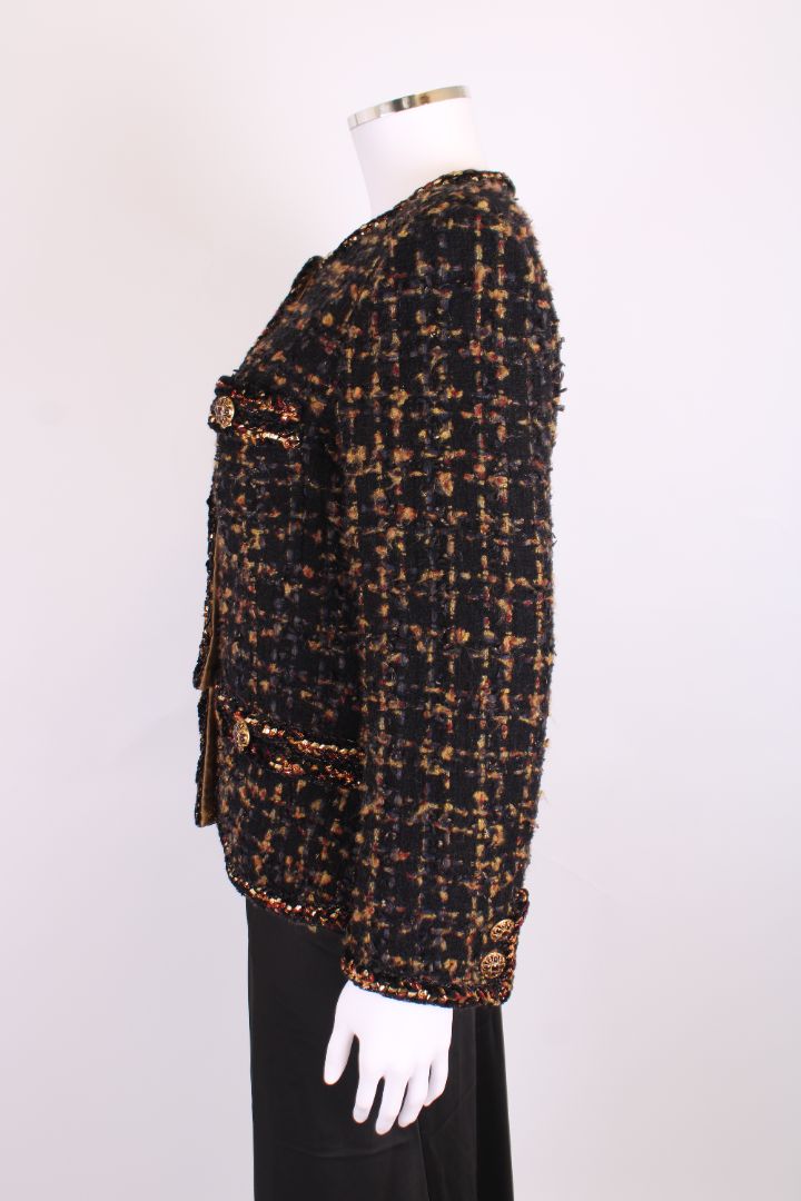 Chanel Jacket Black Embellished 40