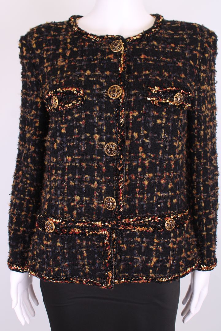 Chanel Jacket Black Embellished 40
