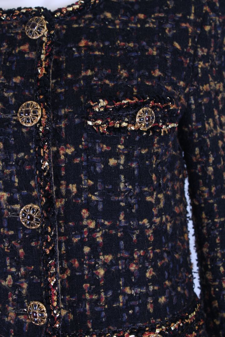 Chanel Jacket Black Embellished 40