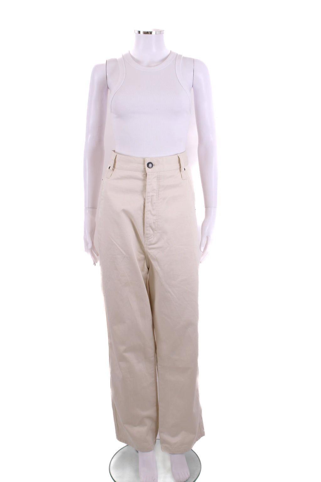 Ami Alex Fit Trousers Cream 30W