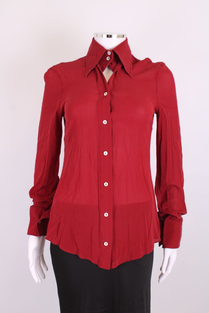 Dolce & Gabbana L/S Silk Shirt Red S