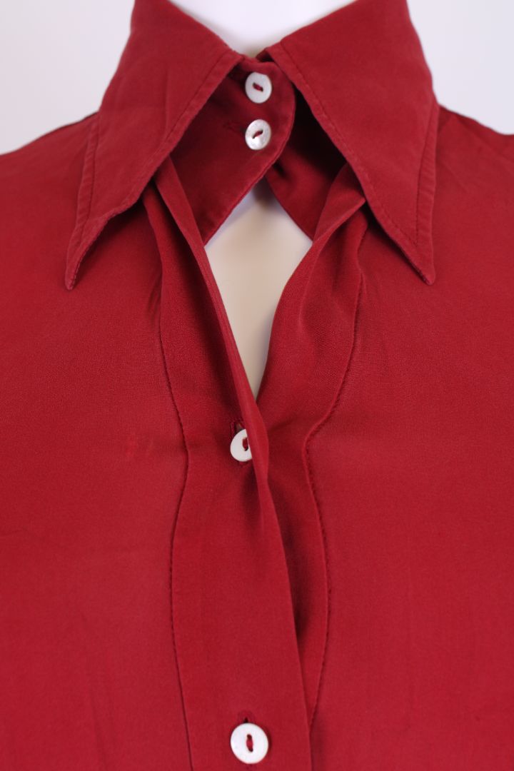 Dolce & Gabbana L/S Silk Shirt Red S