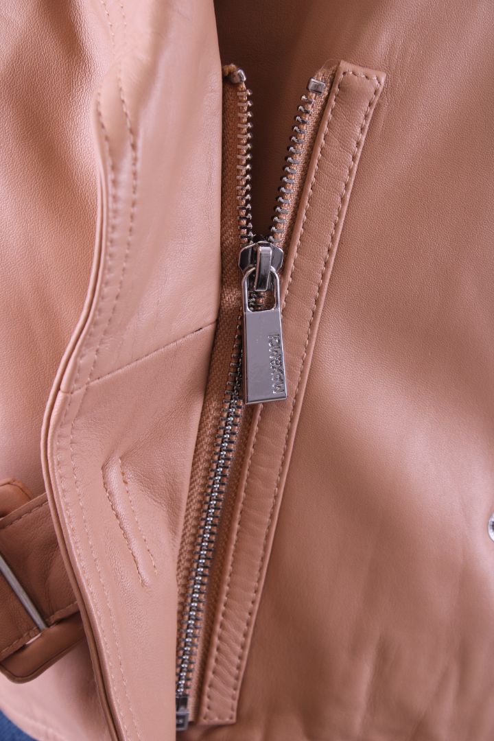 Max & Moi Cropped Biker Jacket Nude 8