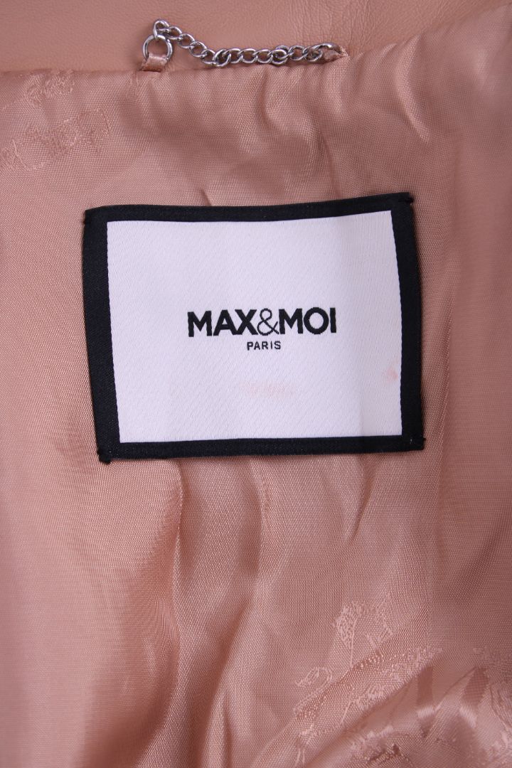 Max & Moi Cropped Biker Jacket Nude 8