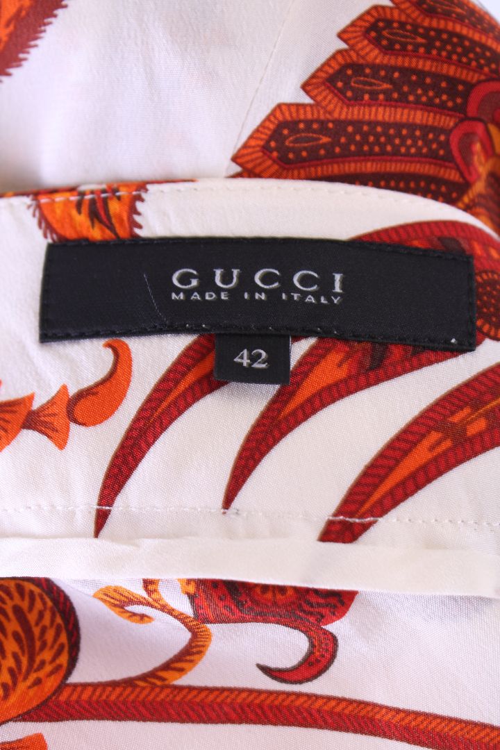Gucci Print Trousers White/ Orange M