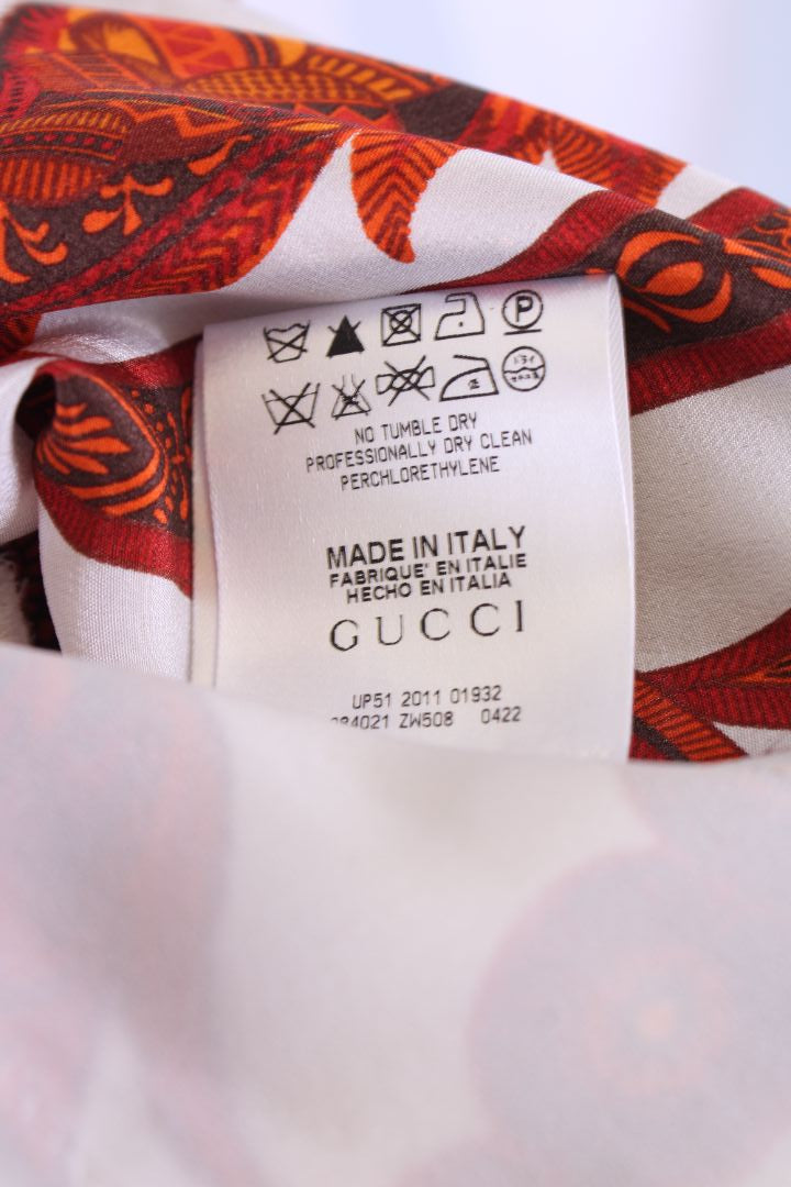 Gucci Print Trousers White/ Orange M