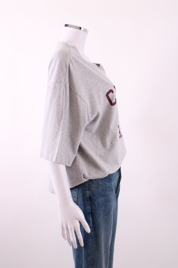 Celine Logo T-shirt Grey/ Burgundy L