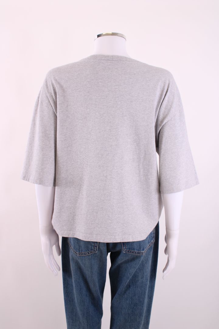 Celine Logo T-shirt Grey/ Burgundy L
