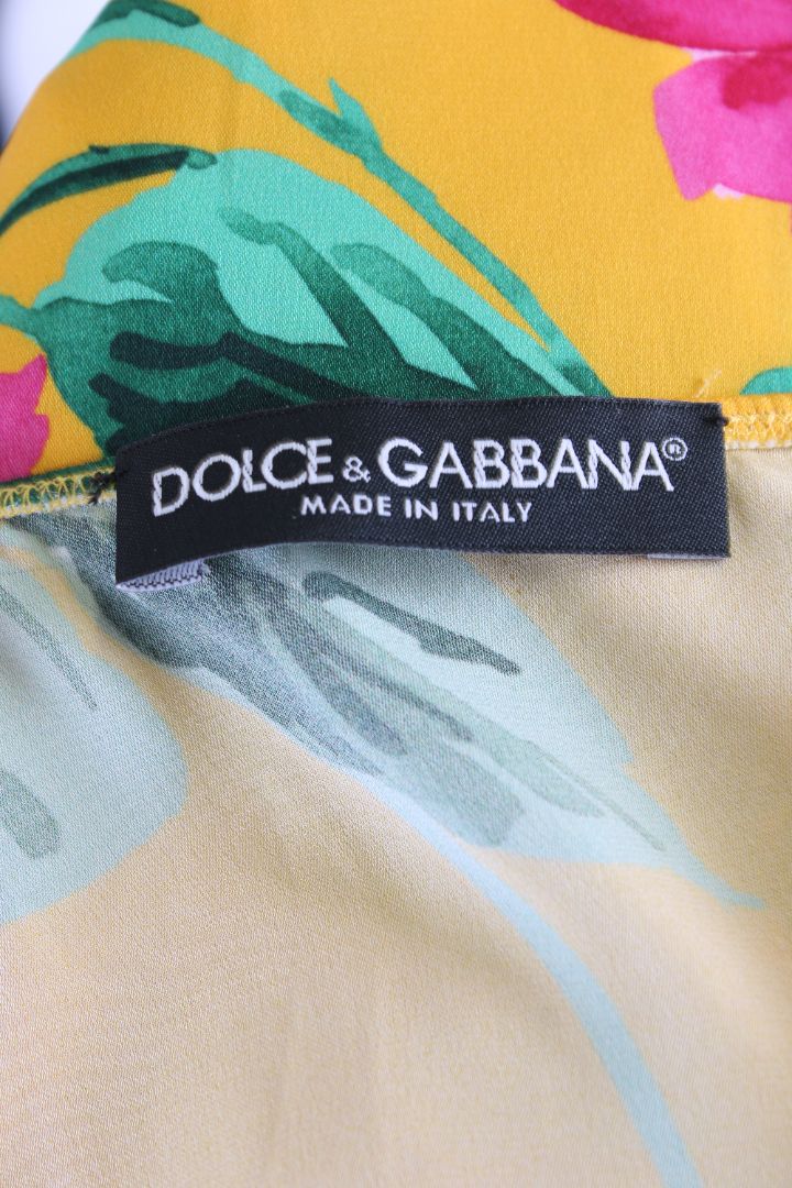 Dolce & Gabbana Floral Lace Trim Camisole Mustard/ Pink M