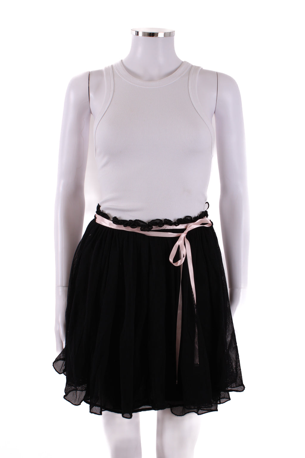 Reimagined by Pinko Mini Wrap Tulle Ruffle Skirt Black S