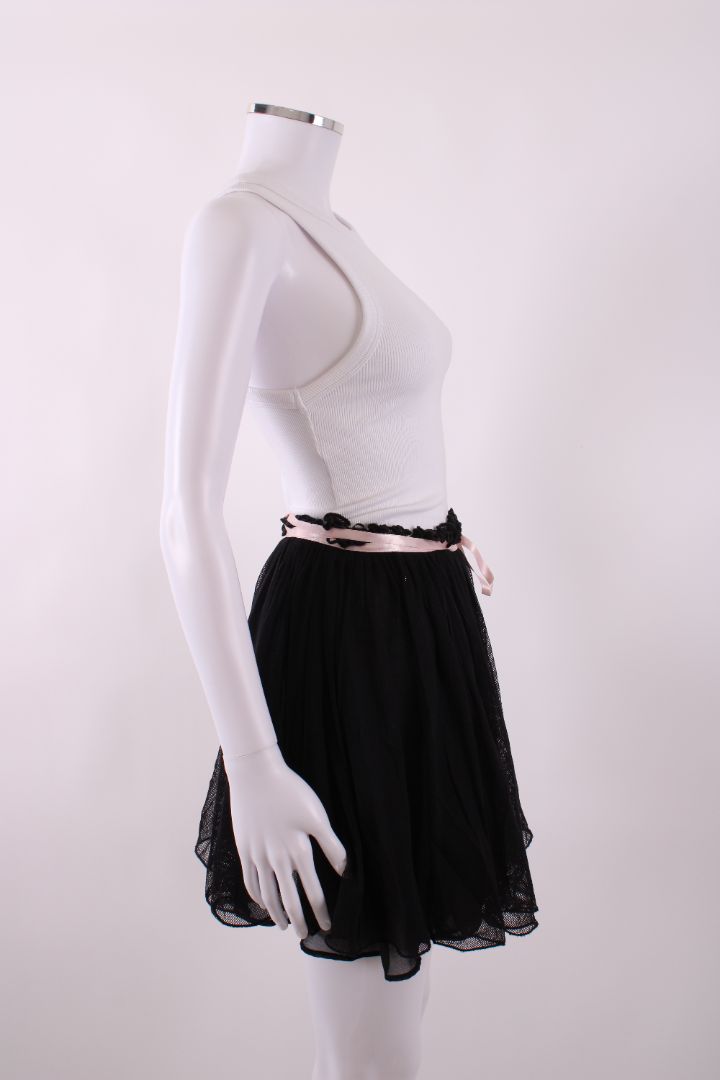 Reimagined by Pinko Mini Wrap Tulle Ruffle Skirt Black S