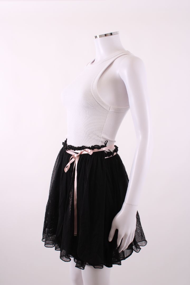 Reimagined by Pinko Mini Wrap Tulle Ruffle Skirt Black S