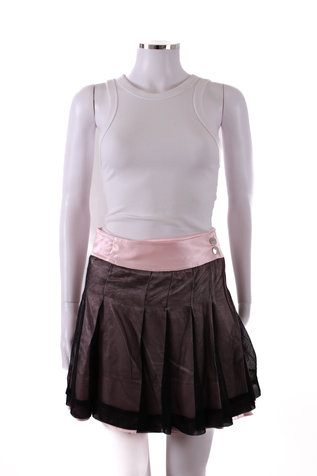 Pinko Mesh Skirt Pink/ Black 8