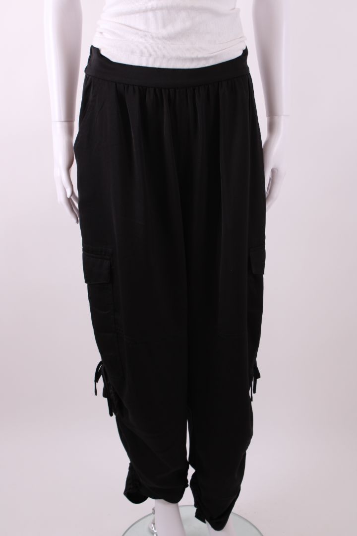 All Saints Kaye Relaxed Fit Satin Trousers Black M
