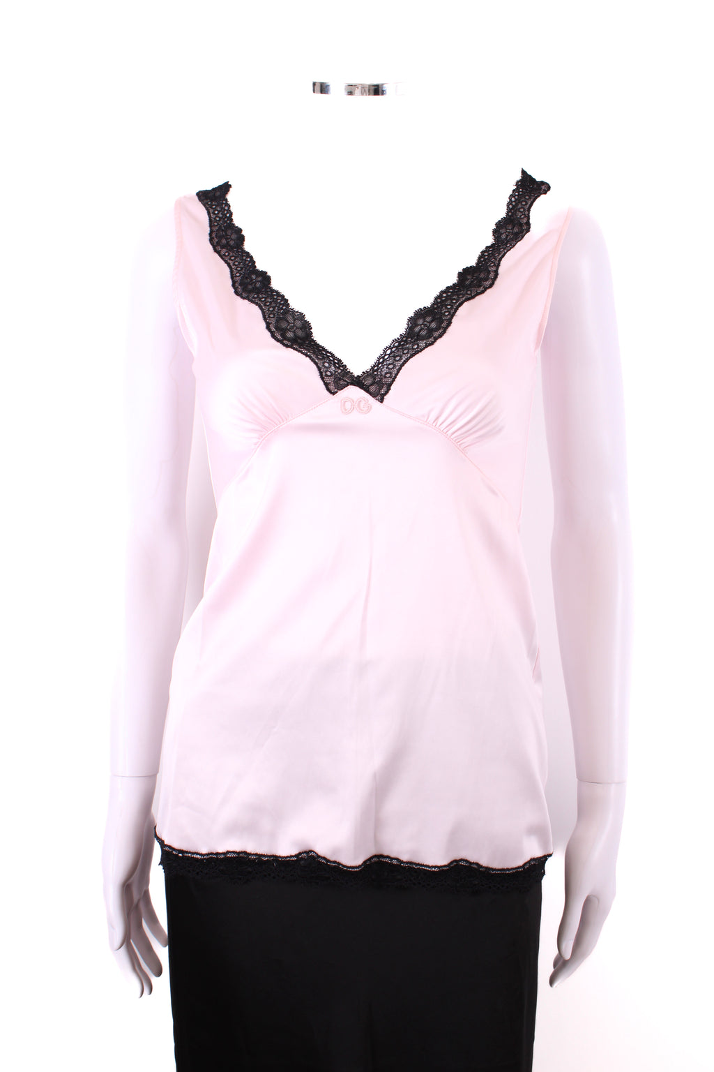 Dolce & Gabbana Underwear Lace Trim Camisole Pink/ Black M