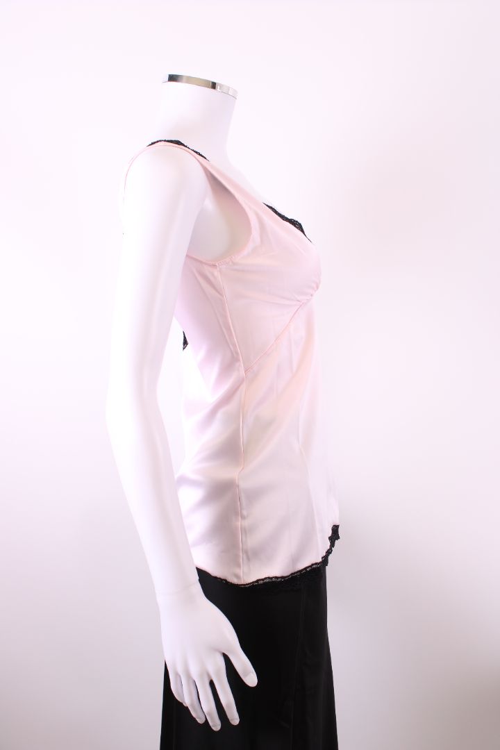 Dolce & Gabbana Underwear Lace Trim Camisole Pink/ Black M