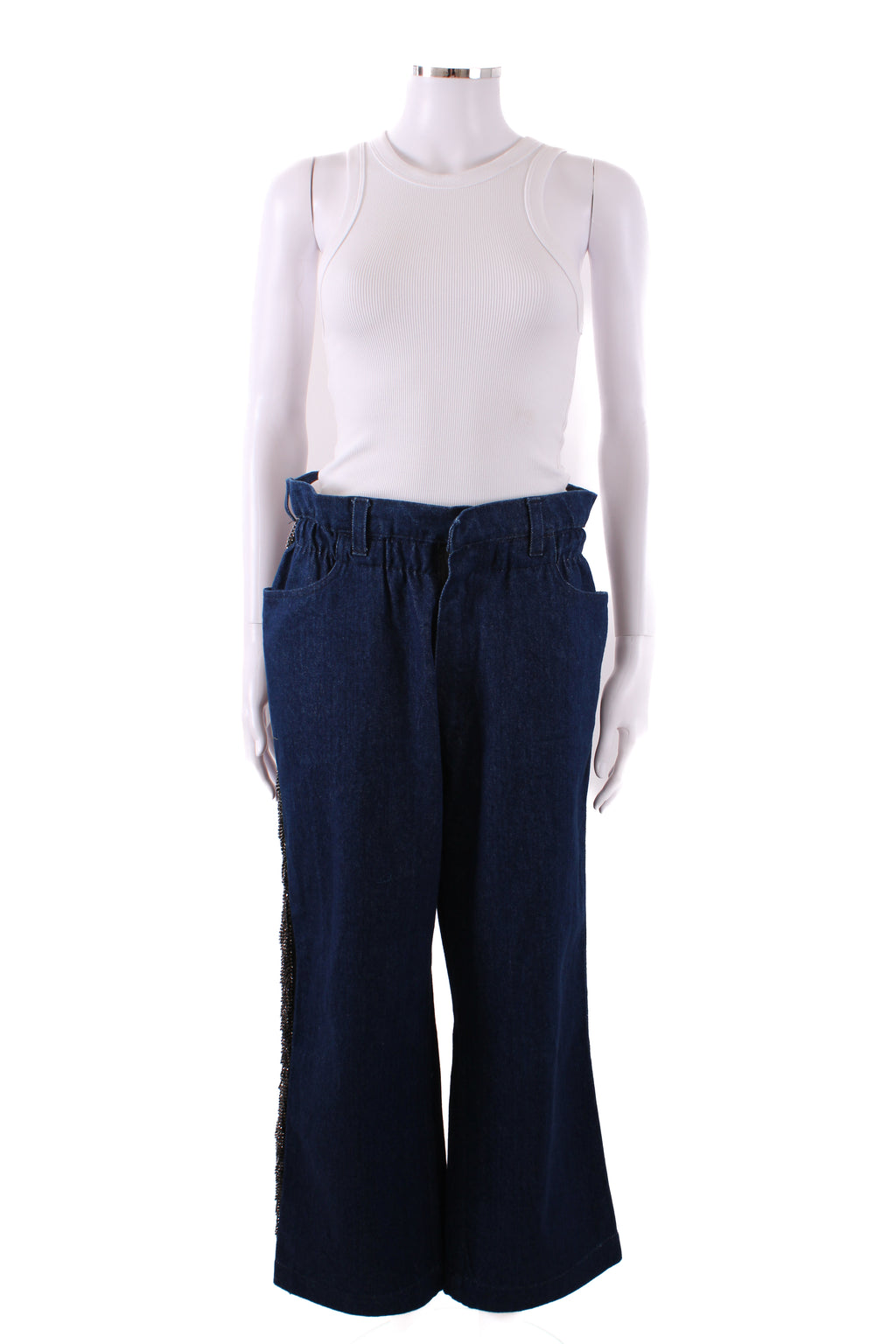 Reimagined by Pinko Diamante Tassle Jeans Indigo Denim S