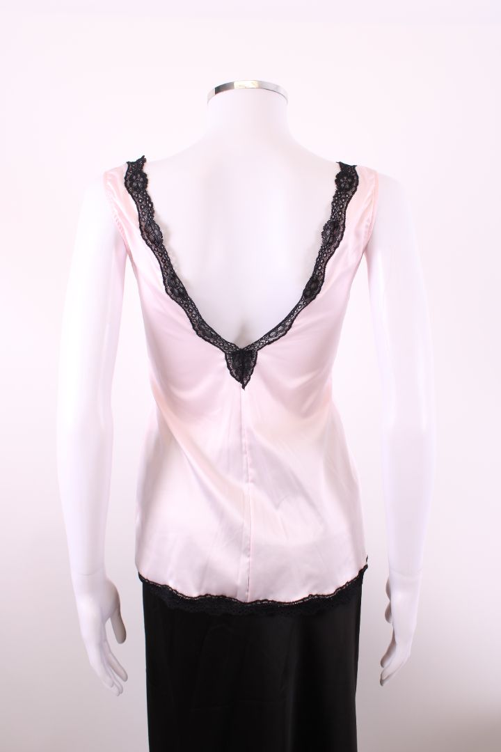 Dolce & Gabbana Underwear Lace Trim Camisole Pink/ Black M