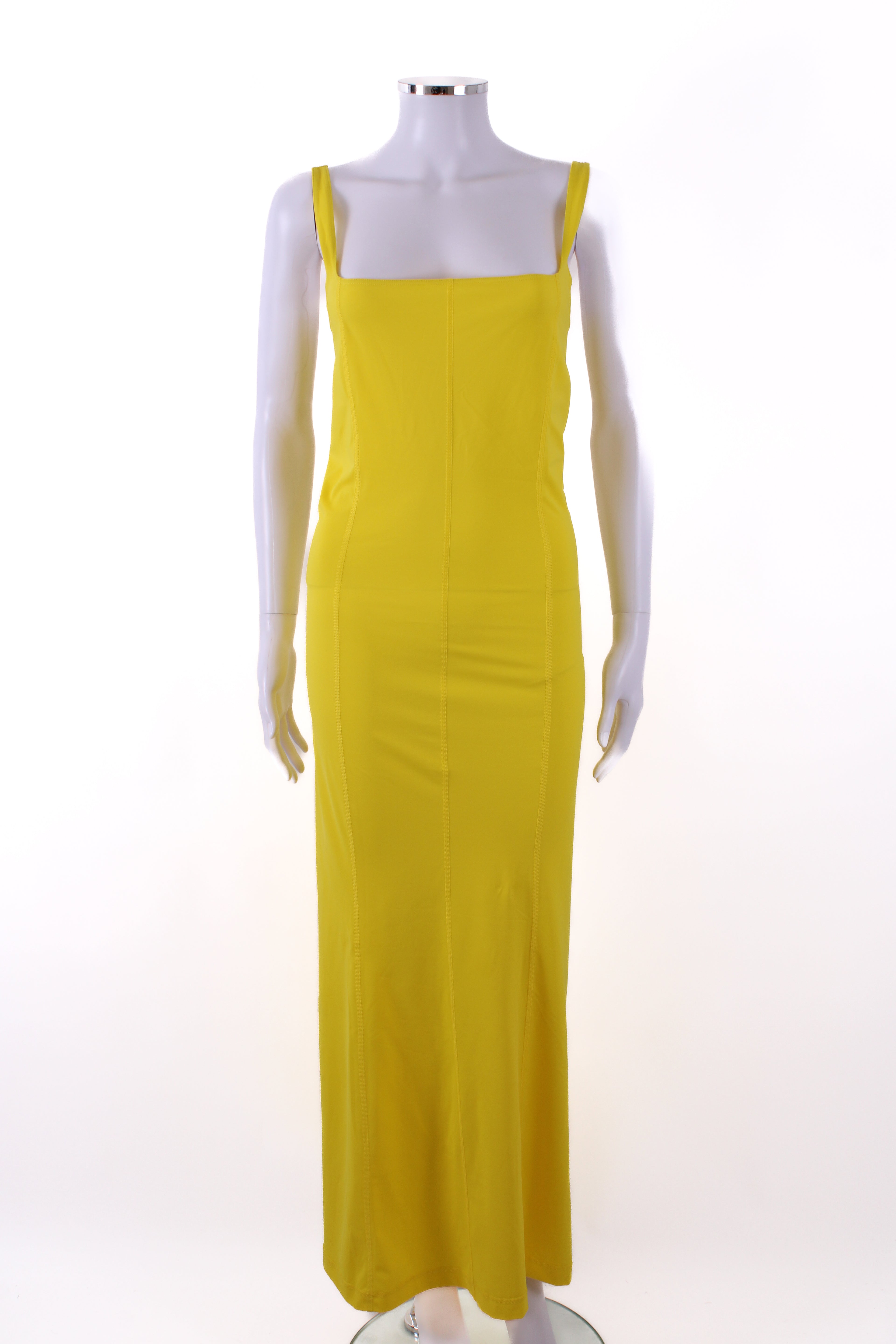 Reimagined by Pinko Slinky/Lycra Maxi Dress Yellow M