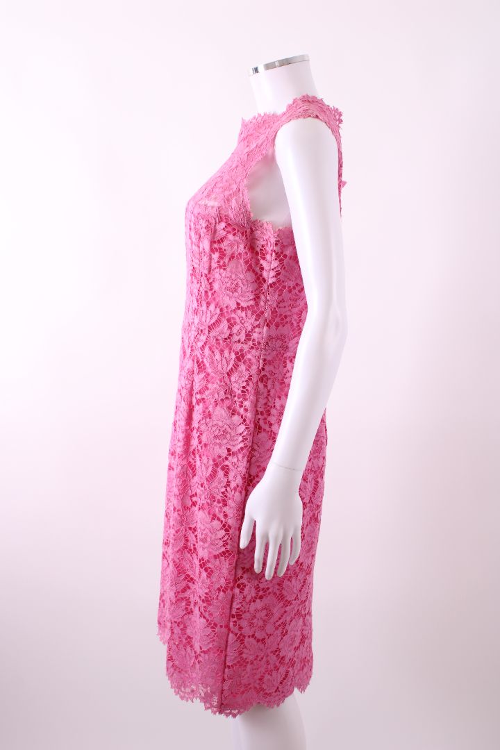 Valentino L/S Lace Dress Pink 14