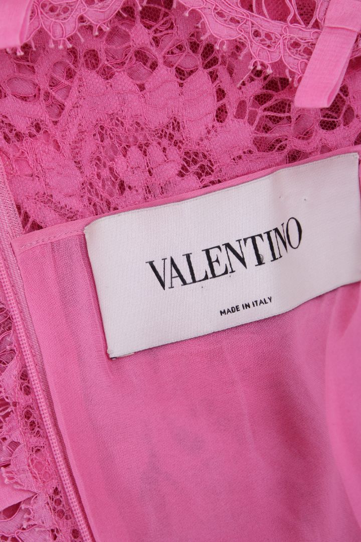 Valentino L/S Lace Dress Pink 14