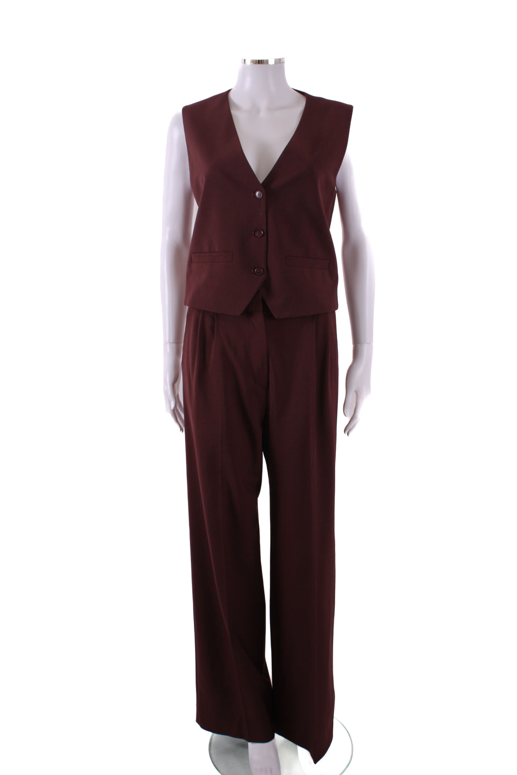 Maje Waist Coat/ Trouser Co-ord Burgundy 6/8
