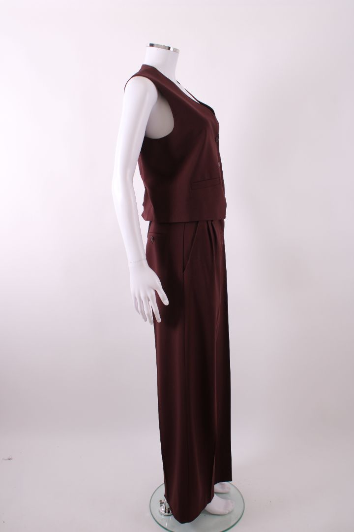 Maje Waist Coat/ Trouser Co-ord Burgundy 6/8