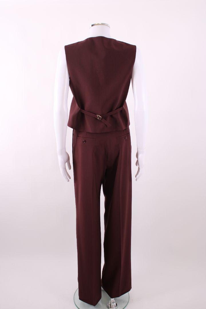 Maje Waist Coat/ Trouser Co-ord Burgundy 6/8