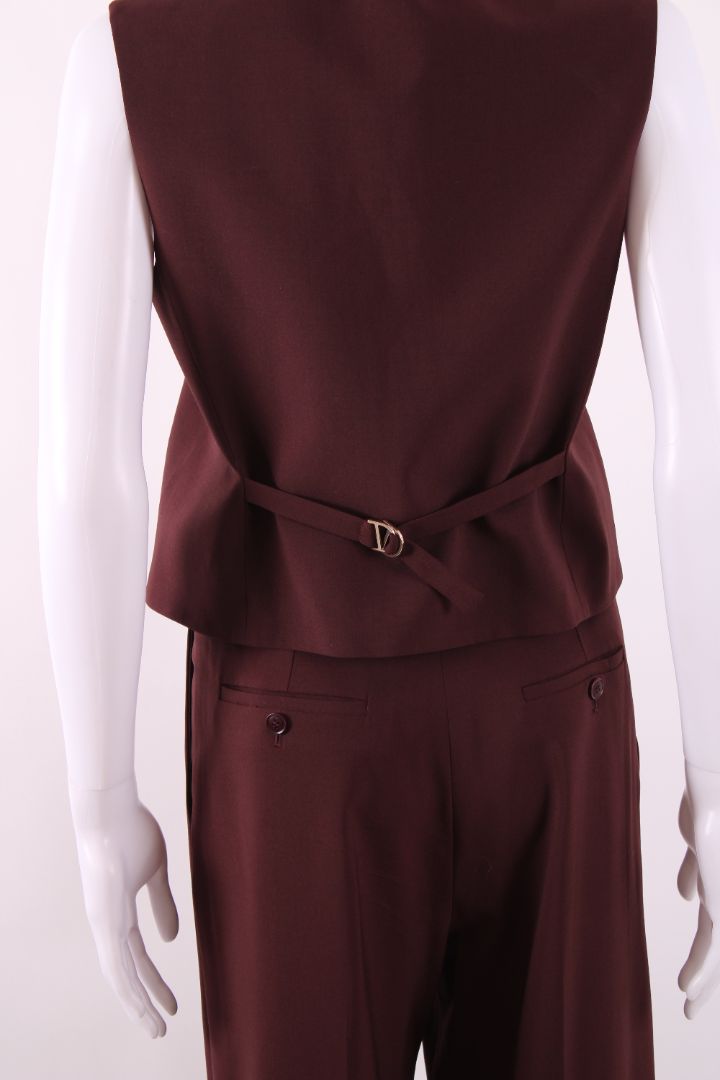 Maje Waist Coat/ Trouser Co-ord Burgundy 6/8