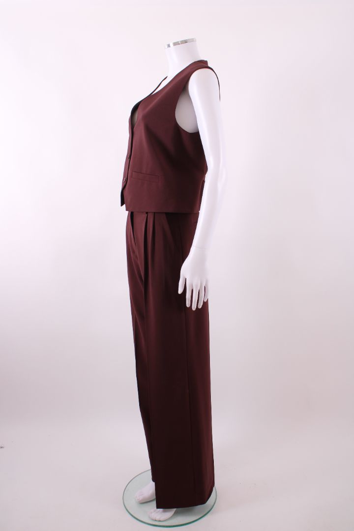Maje Waist Coat/ Trouser Co-ord Burgundy 6/8