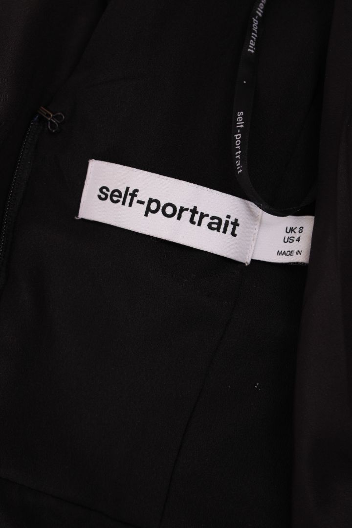 Self Portrait S/S Bow Dress Black 8