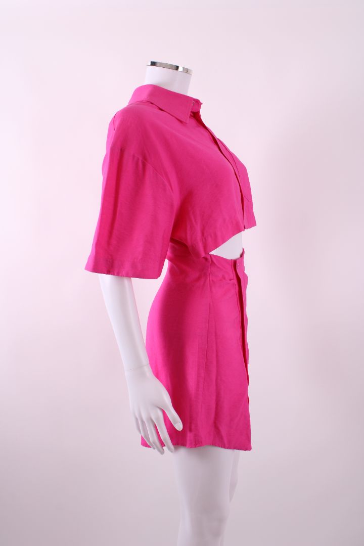 Jacquemus short sleeve cut out mini dress Pink S – Elite Preloved