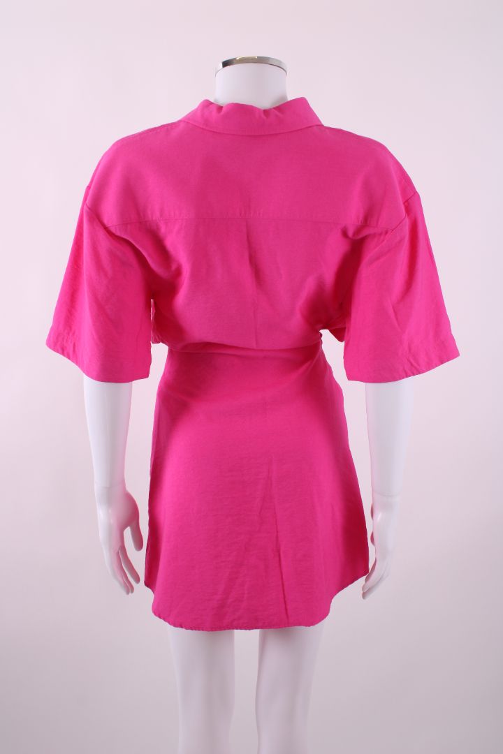 Jacquemus short sleeve cut out mini dress Pink S