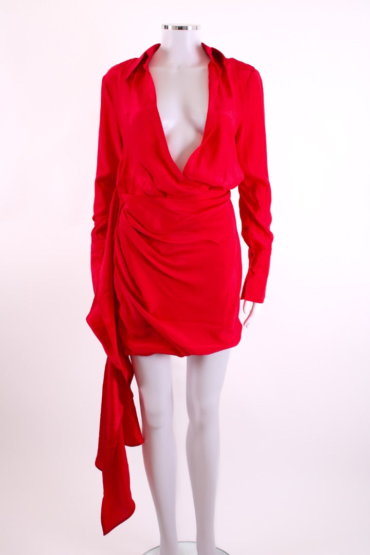 Gauge81 L/S Draped Dress Red 6