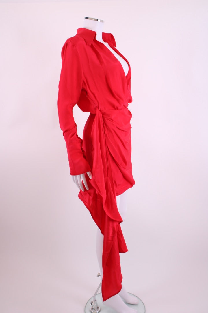 Gauge81 L/S Draped Dress Red 6