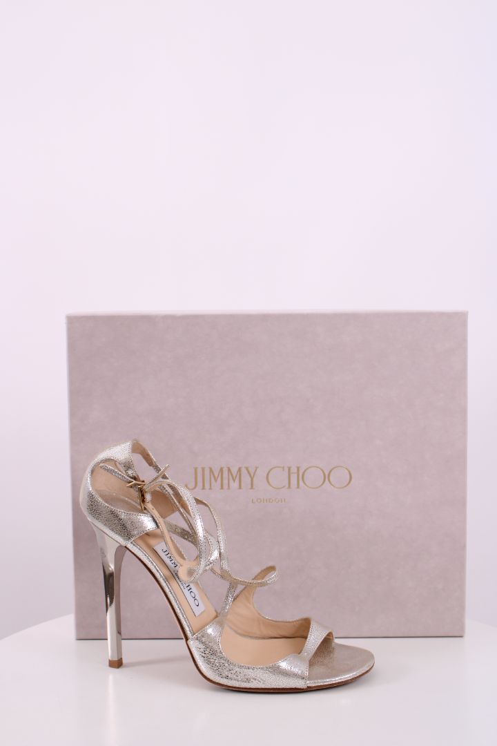 Jimmy Choo silver cross over Heels silver