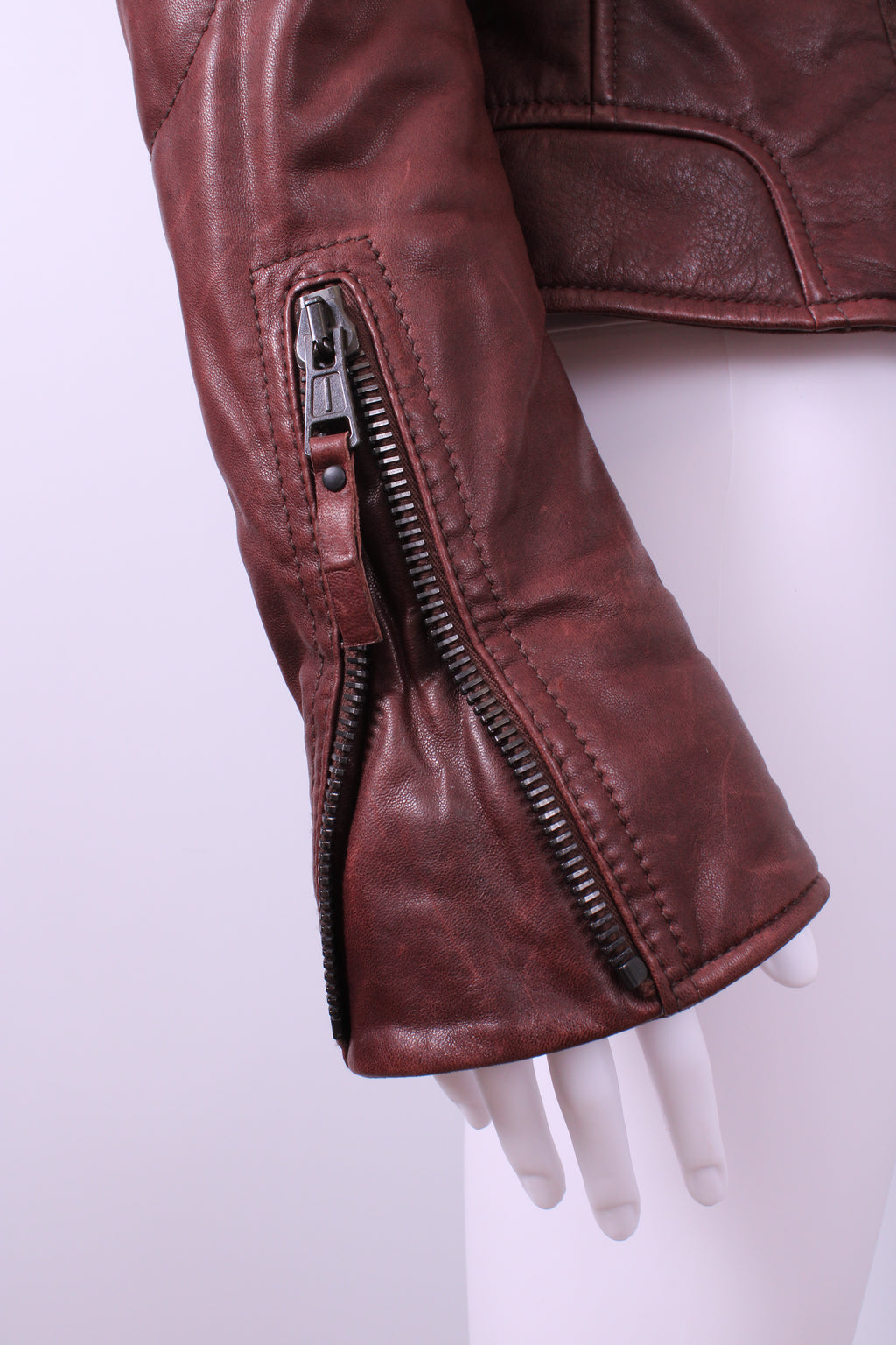 Balenciaga Leather Biker Jacket Brown 10
