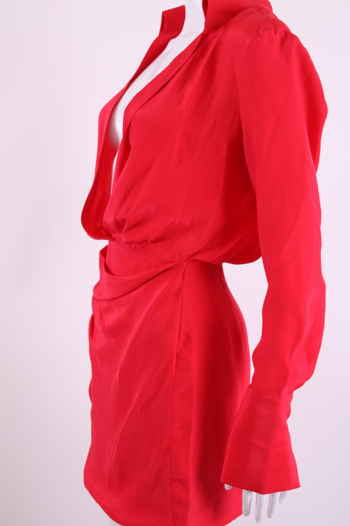 Gauge81 L/S Draped Dress Red 6