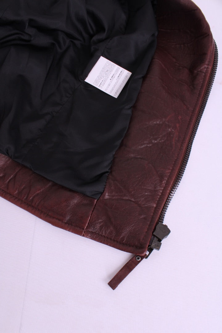 Balenciaga Leather Biker Jacket Brown 10
